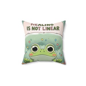 Charming Frog Square Pillow, Home Decor, Gift for Nature Lovers, Cute Frog Art, Cozy Living Room Accent, Floral Throw Cushion