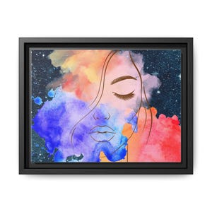 Multi-Color Abstract Portrait Canvas Art Print - Framed Wall Decor