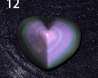 Rainbow obsidian heart-shaped Palm Stone, hand carved gemstone, spiritual chakra, healing crystal decoration,Muladhara
