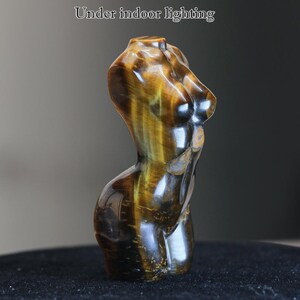 Tiger Eye Sleeping Cat、statue: Natural Stone,Decor Hand Carved ,chakra image 12