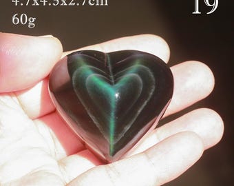 Rainbow obsidian heart-shaped Palm Stone, hand carved gemstone, spiritual chakra, healing crystal decoration,Muladhara