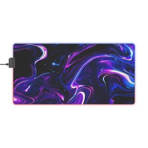 LED Gaming Mouse Pad - Neon Design for Gamers, RGB Mouse Mat, Desk Decor, Gift for Streamers, Computer Accessories