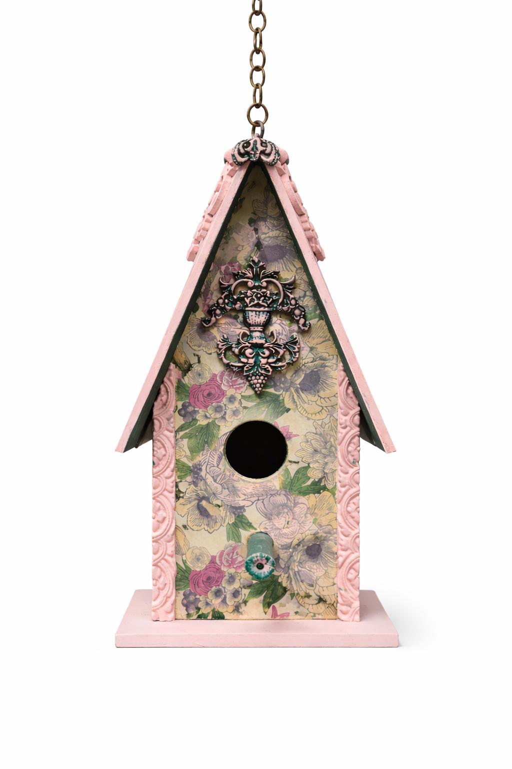 Decorative Floral Birdhouse | Shabby Chic Garden Accent, Cottage Decor ...