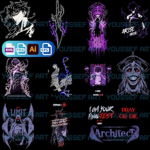 Solo Leveling SVG Bundle  Anime Vector Files for Cricut & Merch  AI EPS