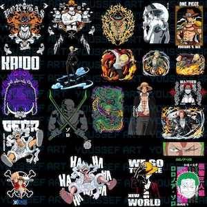 One Piece Anime Vector Illustration Bundle: Luffy, Zoro, Sanji (PNG + AI Files)