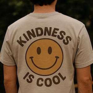 Kindness Is Cool Tee – Positive Vibes Happy Shirt, Smiley Face Tee, Mental Health Gift, Gift for Her