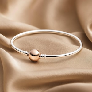 Sterling Silver Bracelet with Gold Accent  – Minimalist Jewelry – Dainty Silver and Gold Bracelet – Gifts for Her – Cape Cod Style
