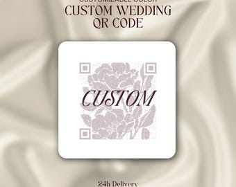 Custom Wedding QR Code, Scan to RSVP or Photo Sharing, Wedding Sign