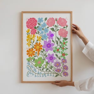 Personalized Family Birth Flower Print, Custom Birth Month Flowers, Minimalist Family Portrait, Gifts Digital Art, Mother's Day Gift for Mom