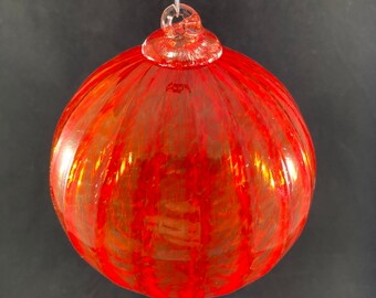 Red Optic Hand Blown Glass Ornament