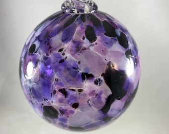 Purple Multicolored Mix  Speckled Hand Blown Glass Ornament