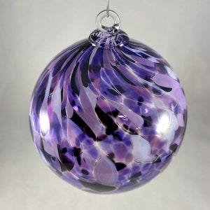 Purple Multicolored Mix Hand Blown Glass Ornament