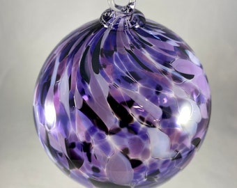 Purple Multicolored Mix Hand Blown Glass Ornament