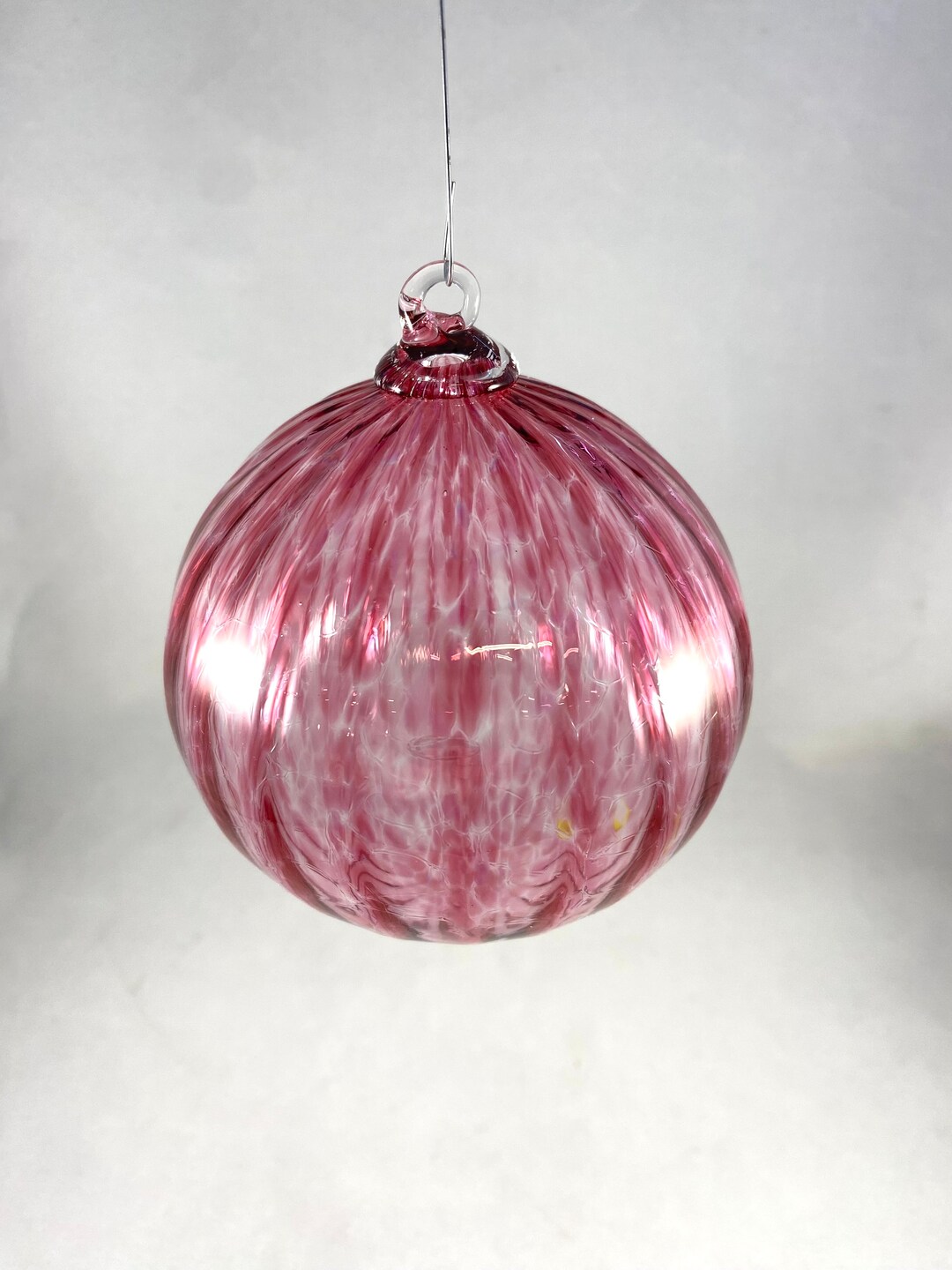 Transparent Fuchsia Pink Gold Ruby Optic Speckled Hand Blown Etsy
