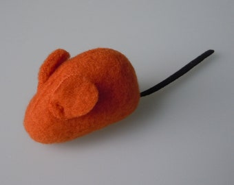 Catnip Mouse Burnt Orange Fleece Cat Toy