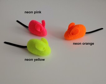 Catnip Mouse Cat Toy in Neon Fleece Colors