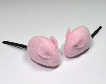 Little Catnip Mouse Cat Toy in Light Pink Fleece
