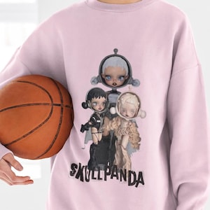 Panda Sweatshirt | Benutzerdefinierte Skullpanda Shirt, Unisex Schädel Panda Pullover, Pastell ästhetisches Anime T-Shirt