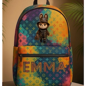 Labubu Bag, Playful Backpack, Fun School Bag, Stylish Travel, Custom Gift for school, Fashion for Kids, Teens Adults