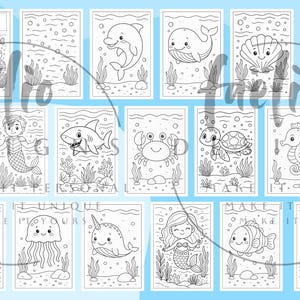 Ocean Coloring Book for Kids – 15 Coloring Pages with Sea Creatures & Mermaids