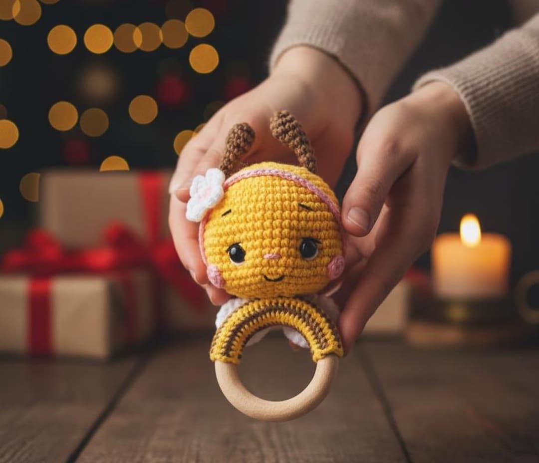 Baby Bumblebee Crochet Pattern, Crochet Rattle Pattern, Amigurumi Bee ...