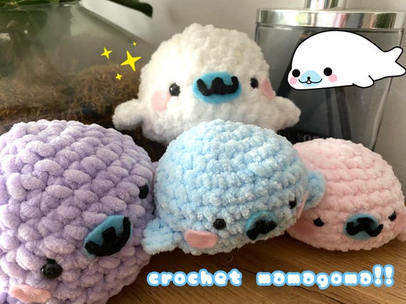 Crochet Mamegoma Plushie: Kawaii Seal Stuffed Animal - Etsy