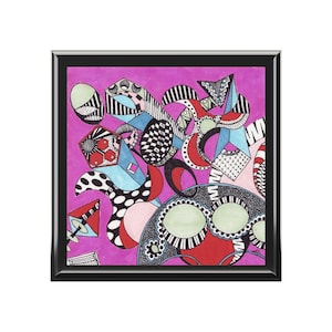 Fidget Funk - MNDBND 64003A- 6 &quot;x6&quot; dekorative Schmuckschatulle mit künstlerischem Design, Andenken Aufbewahrung, Holzkiste, Schmuckschatulle, Innendekoration.