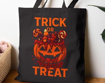 Halloween-tygväska | Kuslig pumpa-bus eller godis-påse