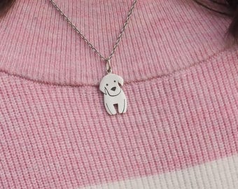 Colgante de perro en plata de ley • Collar para cachorro • Joyería artesanal para mascotas • Lindo dije de animal