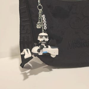 Stormtrooper Keychain – Star Wars Disney Doorables – Handmade Beaded Bag Charm – Unique Star Wars Villain Keychain Gift for Collectors