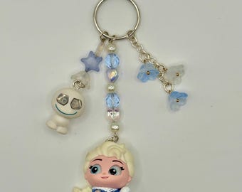 Frozen Elsa Keychain • Disney Princess Bag Charm • Handmade Beaded Keychain