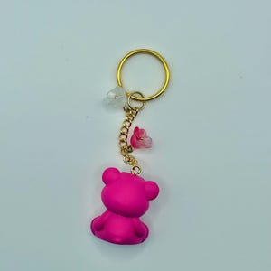 Lotso Keychain • Toy Story Pixar Inspired Keychain • Pink Bear Bag Charm • Handmade Disney Gift image 2