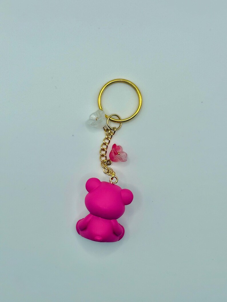 Lotso Keychain • Toy Story Pixar Inspired Keychain • Pink Bear Bag Charm • Handmade Disney Gift image 2