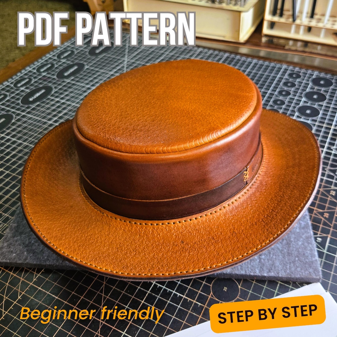 Free Leaather Patterns.pdf Leather Hat PDF Pattern | DIY Leathercraft Template | Instant Download ...