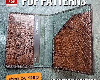 Minimalist Leather Wallet PDF Pattern for Beginners | DIY Leather Craft | Instant Download