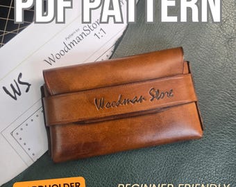 Minimalist Leather Card Holder PDF Pattern, Slim Wallet Template, Beginner Friendly Leathercraft (Digital Download)