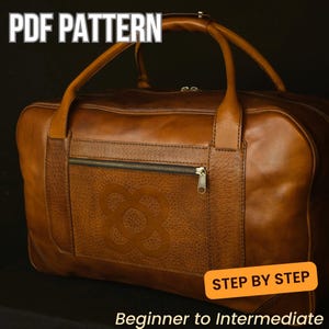Leather Travel Bag Pattern – Hand Luggage PDF Template for Leathercraft