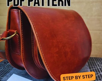 Leather Bag PDF Pattern: Handcrafted Women's Bag (30x25 cm)