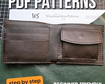 Leather Wallet PDF Pattern, Ideal for Beginners and DIY Enthusiasts to Create Unique Designs.