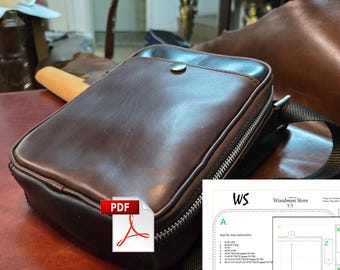Crossbody Bag PDF Pattern: Leather Sewing Template for Beginners