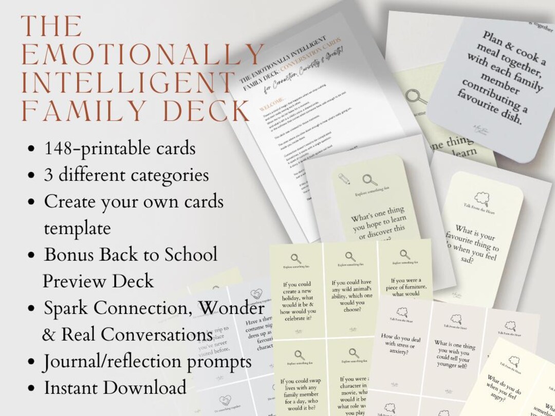 Emotionally Intelligent Family Conversation Cards: 140+ Printable ...