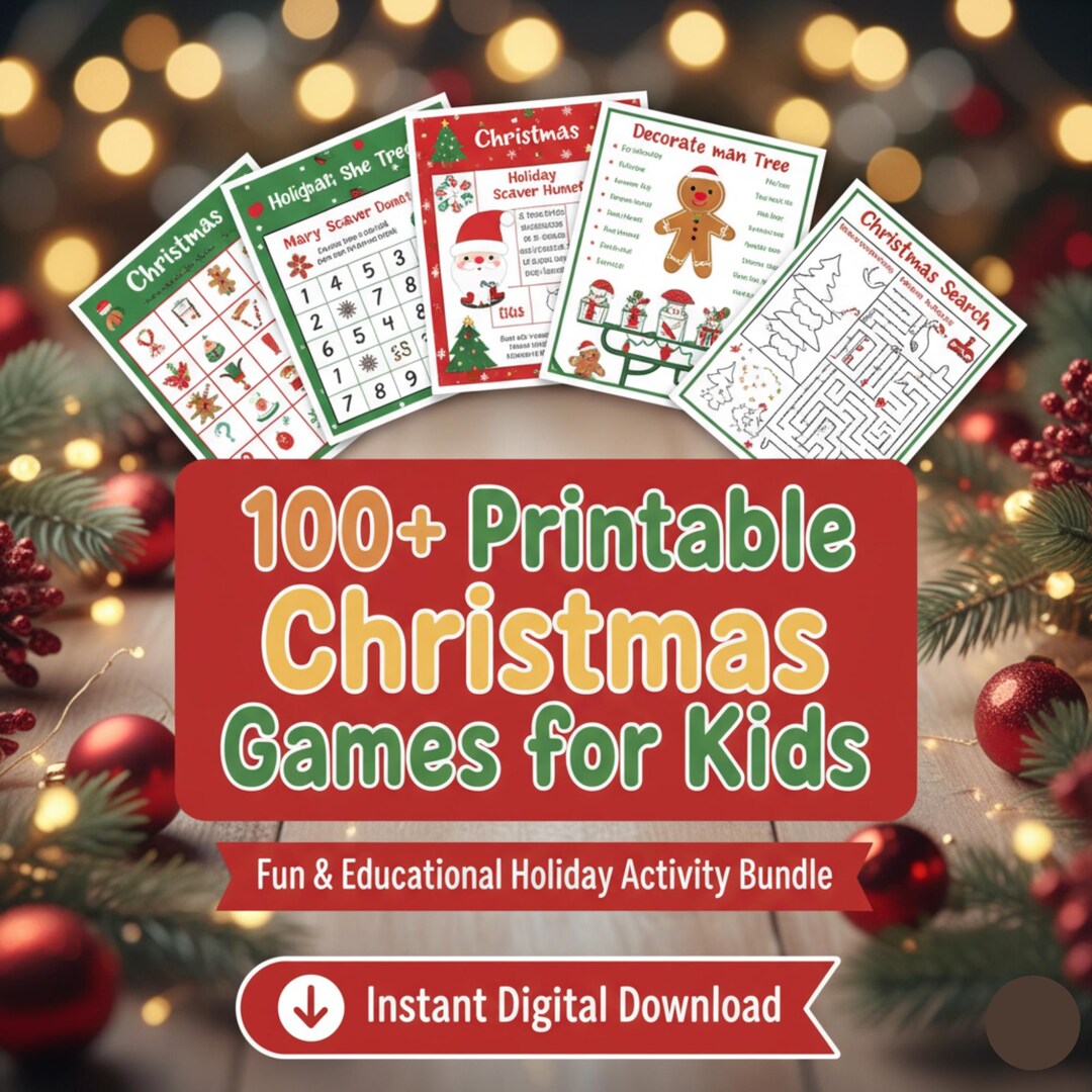 100+ Christmas Games for Kids: Printable Holiday Activity Bundle (PDF ...