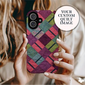 Funda para teléfono con diseño de patchwork personalizado / Funda para iPhone, Samsung, Google Pixel / Sube tu diseño de patchwork hecho a mano / Regalo para guardar recuerdos