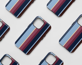 Striped Impact-Resistant Phone Case: MagSafe Compatible, iPhone 15/16/17