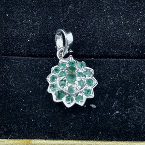 Smaragdgroene ketting-925 sterlingzilver-natuurlijke smaragd edelsteen-ronde gefacetteerde edelsteen-smaragd sieraden-cadeau voor haar-damessieraden