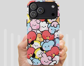 Etui na telefon Kpop, gadżety Arirang ARMY inspirowane BT21, wytrzymałe i estetyczne etui na iPhone'a 17 16 15 14 13 Pro Max Air, Samsunga S26 i Google Pixel