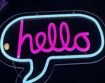 Hello neonreclame-wandlamp – leuk interieur-, slaapkamer- en woonkameraccent