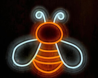 Aangepaste neonkleur | Neonreclame bij | Handgemaakte witte en oranje led-wanddecoratie