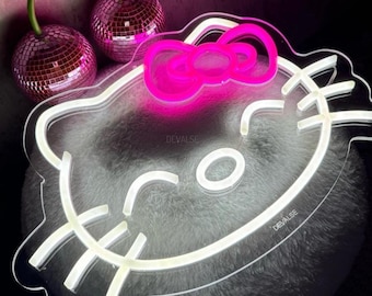 Neonreclame Hello Kitty – Leuke led-muurdecoratie