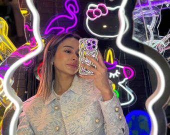 Neonreclame Bear – led-kamerverlichting van gespiegeld plexiglas